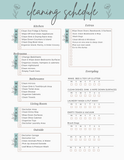 Cleaning Schedule Printable | Daily, Weekly & Monthly Cleaning Checklist | Editable Home Cleaning Planner PDF | Instant Download