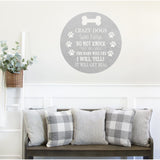 Crazy Dogs Live Here Do Not Knock ~ Custom Porch Sign | Metal Porch Sign | Custom Pet Owner Gifts | Personalized Metal Sign