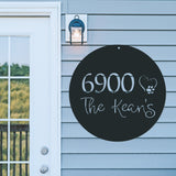 House Number Steel Sign ~ Outdoor Metal Sign, Door Hanger Sign, House Number Sign, Last Name Sign, Address Plaque, Personalized Metal Sign