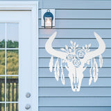 Floral Cow Skull ~ Metal Porch Sign | Personalized Metal Sign | Custom Porch