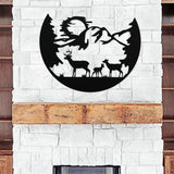 Mountain & Deer Scene ~ Metal Porch Sign | Personalized Metal Sign | Custom Porch