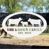 Cow Monogram Farm Welcome Sign ~ Metal Porch Sign | Metal Gate Sign | Farm Entrance Sign | Metal Farmhouse