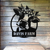 Monogram Cow Farm Welcome Sign ~ Metal Porch Sign | Metal Gate Sign | Farm Entrance Sign | Metal Farmhouse