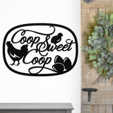 Coop Sweet Coop Chicken Farm Sign ~ Metal Porch Sign | Metal Gate Sign | Farm Entrance Sign | Metal Farmhouse