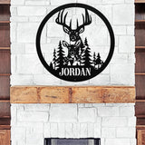Hunting Deer Monogram ~ Metal Porch Sign | Metal Gate Sign | Farm Entrance Sign | Metal Farmhouse
