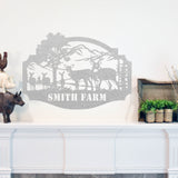 Custom Hunting Deer Monogram ~ Metal Porch Sign | Metal Gate Sign | Farm Entrance Sign | Metal Farmhouse