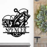 Fishing Monogram Sign ~ Metal Porch Sign | Metal Gate Sign | Farm Entrance Sign | Metal Farmhouse