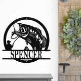Fishing Monogram Sign ~ Metal Porch Sign | Metal Gate Sign | Farm Entrance Sign | Metal Farmhouse
