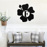 Hawaiian Flower Monogram Sign ~ Metal Porch Sign - Outdoor Sign - Front Door Sign - Metal Beach Sign - Beach House