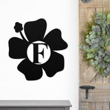 Hawaiian Flower Monogram Sign ~ Metal Porch Sign - Outdoor Sign - Front Door Sign - Metal Beach Sign - Beach House