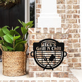 Custom Grill N' Chill Sign ~ Metal Porch Sign | Outdoor Sign | Front Door Sign | Metal Grilling Sign