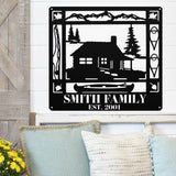 Lake Cabin Name Sign ~ Metal Porch Sign - Outdoor Sign - Front Door Sign - Metal Lake Sign - Lake House