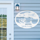 Lake Kayak Name Sign ~ Metal Porch Sign - Outdoor Sign - Front Door Sign - Metal Lake Sign - Lake House