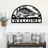 Welcome Fishing Sign ~ Metal Porch Sign - Outdoor Sign - Front Door Sign - Metal Mountain Sign - Fishing Sign