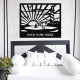 Lighthouse Family Name Sign ~ Metal Porch Sign - Outdoor Sign - Front Door Sign - Metal Beach Sign - Beach House