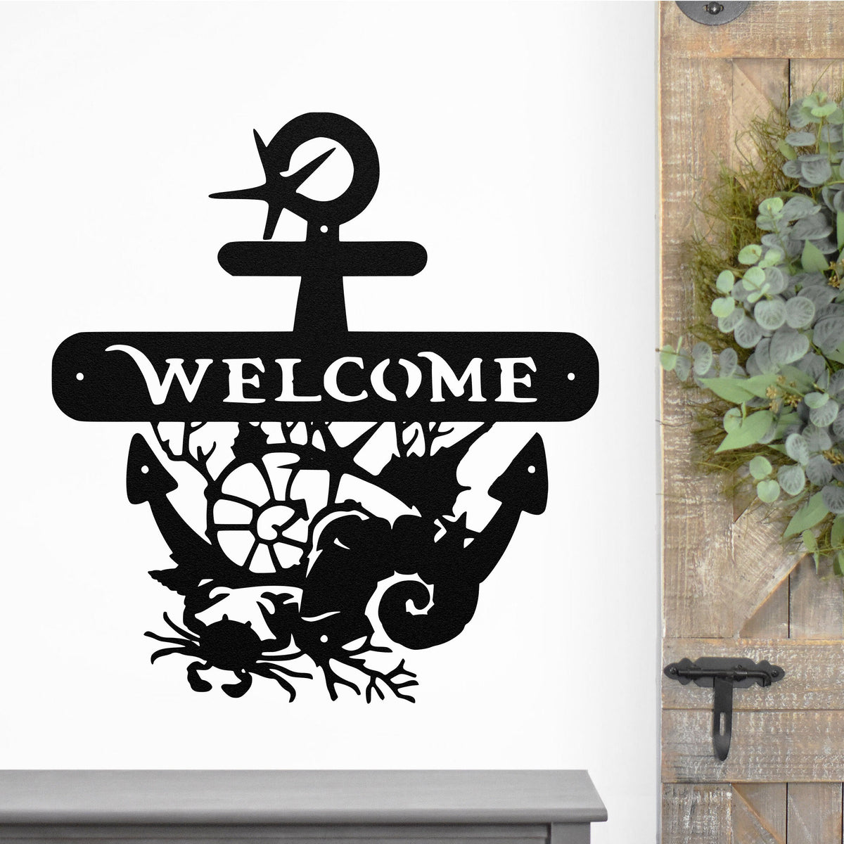 Marine Life Welcome Sign ~ Metal Porch Sign - Outdoor Sign - Front Doo ...