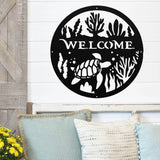 Welcome Ocean Sign ~ Metal Porch Sign - Outdoor Sign - Front Door Sign - Metal Beach Sign - Beach House