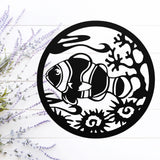 Clown Fish Round Sign ~ Metal Porch Sign - Outdoor Sign - Front Door Sign - Metal Beach Sign - Beach House