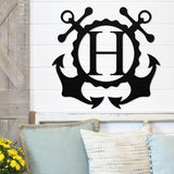 Anchor Monogram Sign ~ Metal Porch Sign - Outdoor Sign - Front Door Sign - Metal Lake Sign - Lake House
