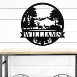Buck & Doe Name Sign ~ Metal Porch Sign | Outdoor Sign | Front Door Sign | Metal Hunting Sign | Cabin Sign