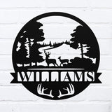 Buck & Doe Name Sign ~ Metal Porch Sign | Outdoor Sign | Front Door Sign | Metal Hunting Sign | Cabin Sign