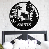Moose Wildlife Name Sign ~ Metal Porch Sign | Outdoor Sign | Front Door Sign | Metal Hunting Sign | Cabin Sign
