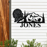 Turkey Hunting Name Sign ~ Metal Porch Sign | Outdoor Sign | Front Door Sign | Metal Hunting Sign | Cabin Sign