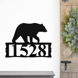 Custom Bear House Number Sign ~ Metal Porch Sign | Outdoor Sign | Front Door Sign | Metal Hunting Sign | Cabin Sign