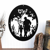 Father & Child Fishing Sign ~ Metal Porch Sign | Outdoor Sign | Front Door Sign | Metal Hunting Sign | Cabin Sign