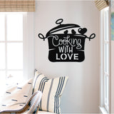 Cooking With Love ~ Outdoor Metal Sign, Metal Sign, Wedding Gift, Personalized Metal Sign, Gift For Couple, Metal Wall Art, Word Wall Art