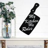 My Kitchen My Rules ~ Outdoor Metal Sign, Metal Sign, Wedding Gift, Personalized Metal Sign, Gift For Couple, Metal Wall Art, Word Wall Art
