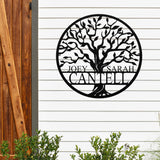 Family Tree Last Name Monogram ~ Outdoor Metal Sign, Door Hanger Sign, Metal Monogram Sign, Last Name Sign, Wedding Gift