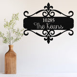 Family Name & Address Sign ~ Outdoor Metal Sign, Door Hanger Sign, House Number, Last Name Sign, Wedding Gift, Personalized Metal Sign