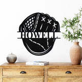 Baseball Glove Custom Sign ~ Metal Porch Sign - Outdoor Sign - Personalized Metal Sign - Baseball Home Sign