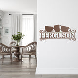 Coffee Last Name Monogram Sign ~ Metal Porch Sign - Outdoor Sign - Personalized Metal Sign - Family Monogram Sign
