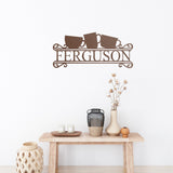 Coffee Last Name Monogram Sign ~ Metal Porch Sign - Outdoor Sign - Personalized Metal Sign - Family Monogram Sign