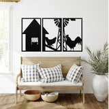 Chicken Coop Three Piece Set ~ Metal Porch Sign - Outdoor Sign - Personalized Metal Sign - Family Monogram Sign