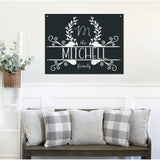 Porch Monogram Sign ~ Outdoor Metal Sign, Door Hanger Sign, House Number Sign, Last Name Sign, Address Plaque, Personalized Metal Sign