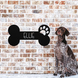 Custom Dog Bone ~ Custom Porch Sign | Metal Porch Sign | Custom Gifts | Personalized Steel Sign