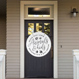 Hope You Like Animals & Kids Because It's A Zoo In Here ~ Custom Porch Sign | Metal Porch Sign | Custom Gifts | Personalized Steel Sign