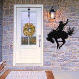 Riding Cowboy ~ Metal Porch Sign | Personalized Metal Sign | Custom Porch