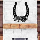 Horseshoe Floral Sign ~ Metal Porch Sign | Personalized Metal Sign | Custom Porch