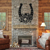 Horseshoe Sunflower Sign ~ Metal Porch Sign | Personalized Metal Sign | Custom Porch