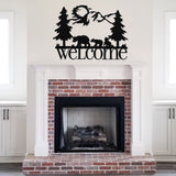 Welcome Bear Scene ~ Metal Porch Sign | Personalized Metal Sign | Custom Porch