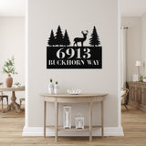 Custom Deer Home Address Sign ~ Metal Porch Sign, House Number Sign, Metal Address Number Sign, Steel Address Plaque Sign, Home Number Sign