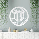 Welcome Family Monogram Sign ~ Metal Porch Sign, Custom Family Home Sign, Last Name Family Sign, Front Door Metal Sign, Monogram Name Sign