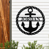 Nautical Anchor Last Name Metal Sign ~ Metal Porch Sign, Metal Tree Sign, Front Door Metal Sign, Patio Metal Sign, Metal Décor, Metal Art