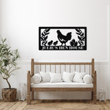 Hen House Metal Name Sign ~ Metal Porch Sign, Metal Tree Sign, Front Door Metal Sign, Patio Metal Sign, Metal Décor, Metal Art