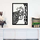 Welcome Angry Chicken Metal Gate Sign ~ Metal Porch Sign | Metal Gate Sign | Farm Entrance Sign | Metal Farmhouse