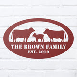 Cow Monogram Farm Welcome Sign ~ Metal Porch Sign | Metal Gate Sign | Farm Entrance Sign | Metal Farmhouse